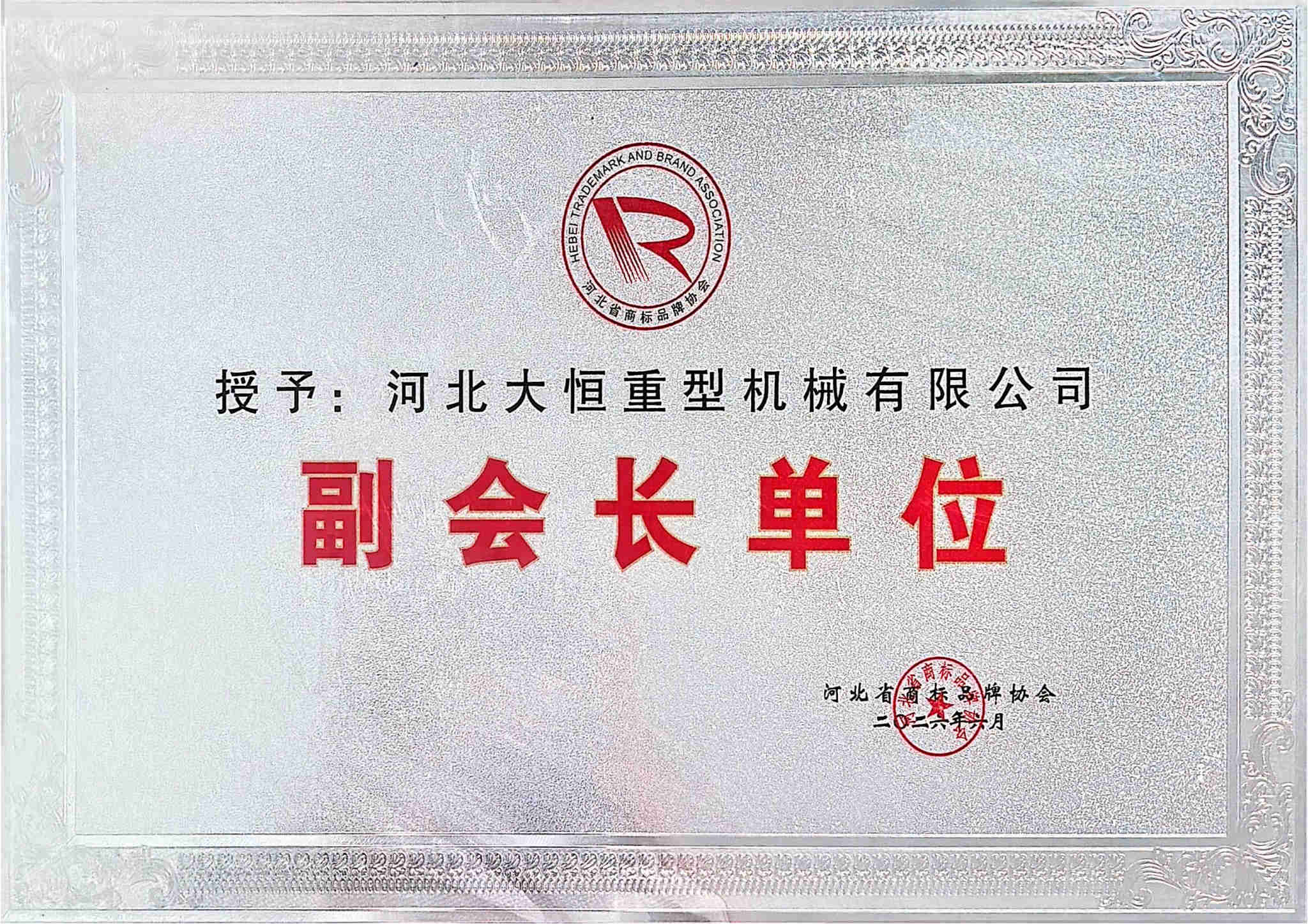 协会副会长证书
